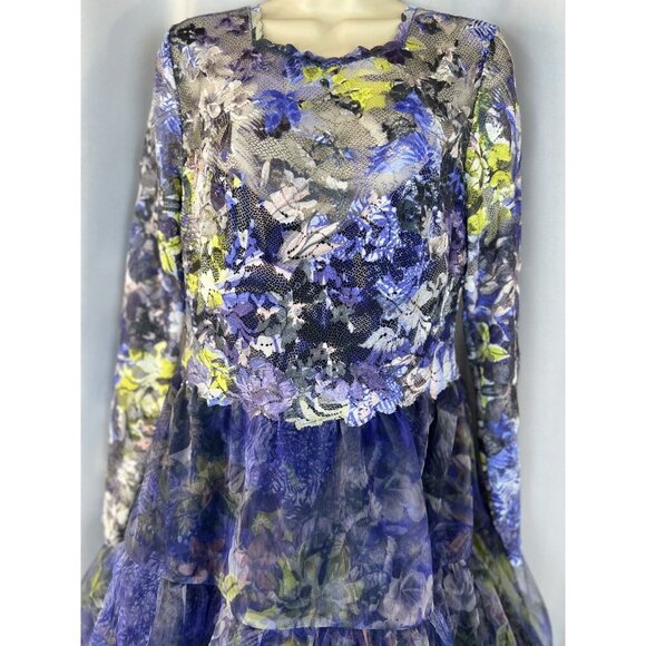 NEW Olvi's Printed Lace with Soft Tulle A-Line Midi Dress $1,720 - Picture 4 of 12
